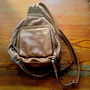 Brown leather bag (crossbody or backpack)
